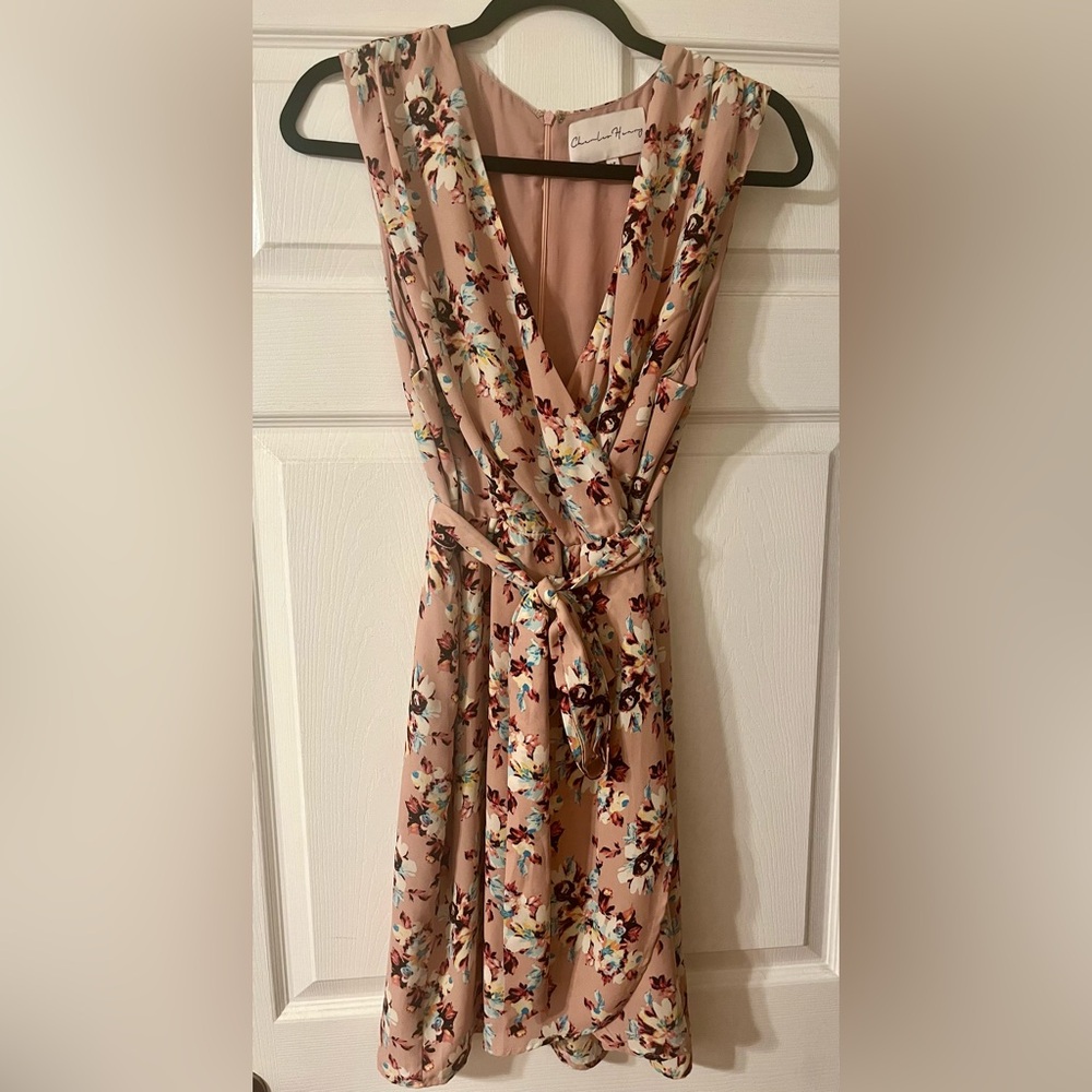 Charles Henry Floral Mini Dress - Pink and Cream